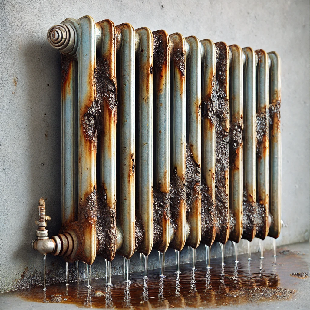 Radiateur percé à cause de l'électrolyse (réaction électrochimique)